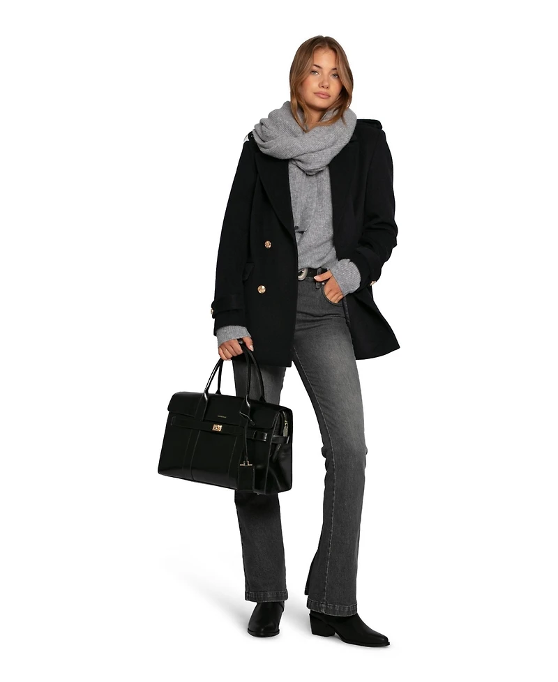 belle & bloom Women's Harbour Military Wool Blend Pea Coat