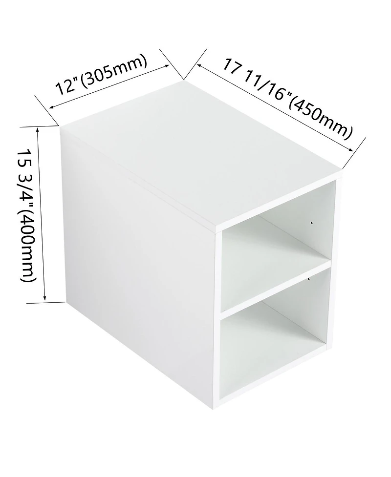 Sillysis Wall Mounted Bathroom Vanity with Ceramic Vessel Sink, Side Storage Shelf, Soft Close Doors