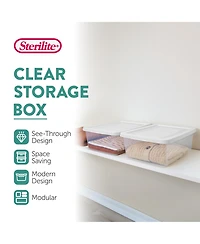 Sterilite 12 Quart Storage Box, Stackable Plastic Container, Home Organizer