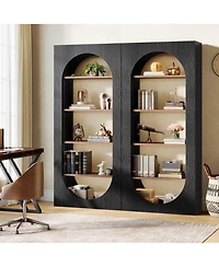 Slickblue Freestanding 5 Shelf Arched Bookcase Storage Organizer Unit