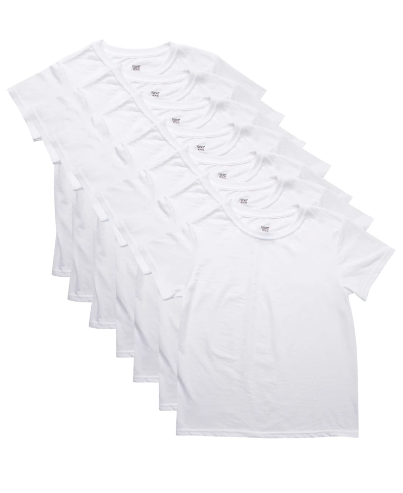 Hanes Boys' 6-16 Short-Sleeve Crewneck Undershirt, 5+2 Bonus Pack