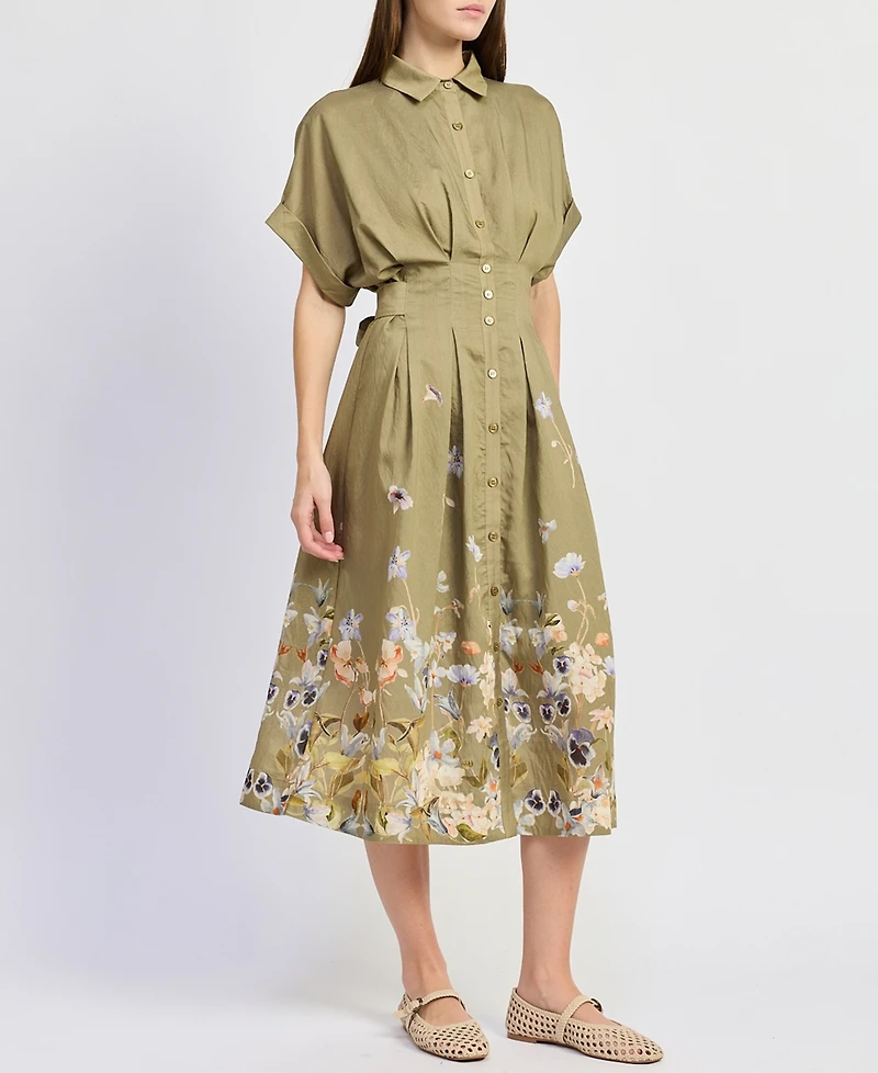 En Saison Women's Yvette Short-Sleeve Midi Dress