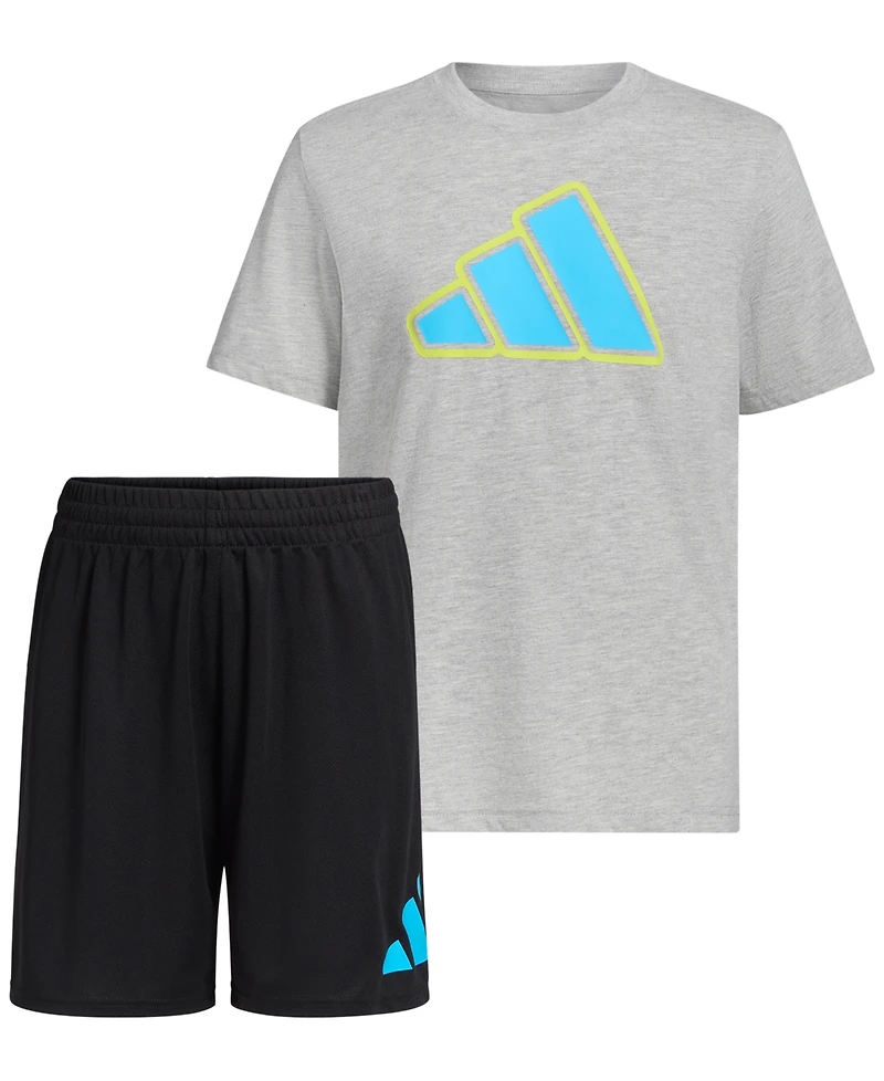 adidas Boys' 8-16 Short-Sleeve T-Shirt and Shorts