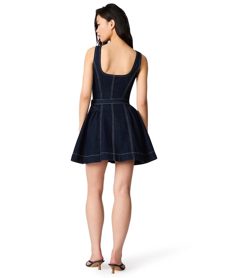 Steve Madden Juniors' Maila Denim Button-Front Mini Dress