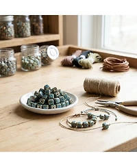 Sevorley 100Piece Set Ceramic Cube Beads for Diy Bracelet Necklace Jewelry Making
