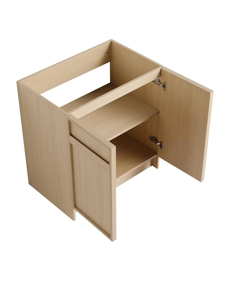 Sillysis 30 Inch Bathroom Vanity with Resin Sink, Soft Close Doors, Adjustable Shelf, Ample Storage for Modern Bathrooms