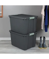 Sterilite 6 Pack 20 Gallon Latch Tote, Stackable Plastic Storage Bin Container