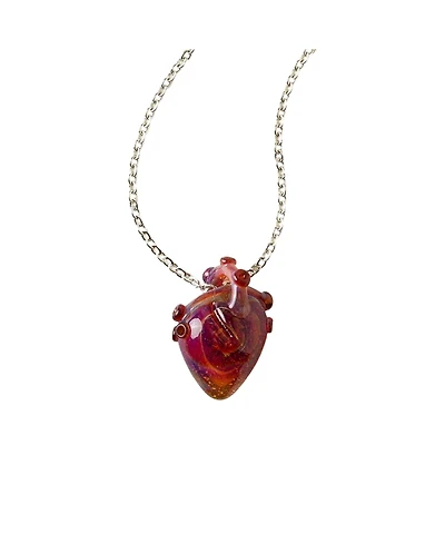 Uncommon Goods Anatomical Glass Heart Necklace