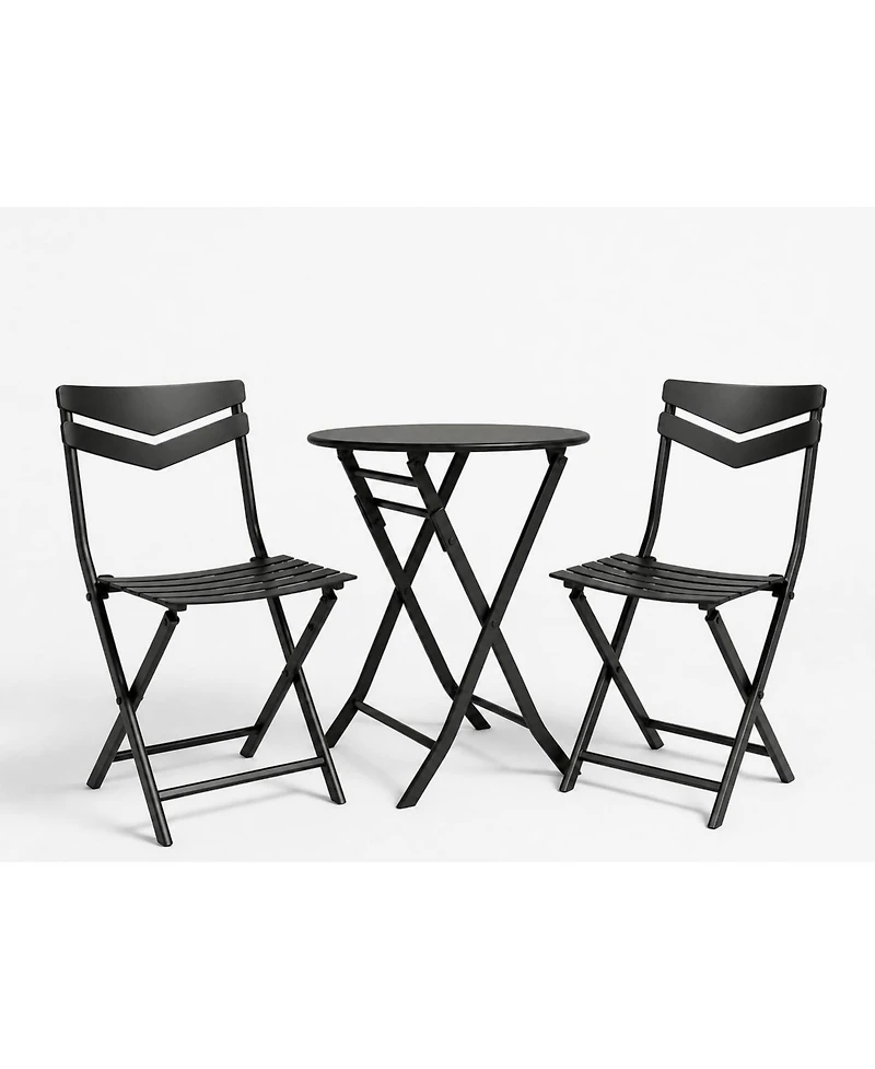 gaomon Adults 3 Piece Curved Back Bistro Set Iron Outdoor Seating