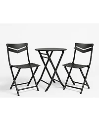 gaomon Adults 3 Piece Curved Back Bistro Set Iron Outdoor Seating