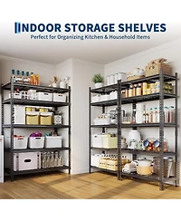 homfan Set of 4 Storage Shelves, 72 Inch Heavy Duty Metal Shelving Unit with Adjustable Shelves for Basement, Warehouse, Pantry, Closet, Kitchen