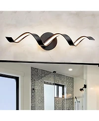 Midola Modern Led Bathroom Vanity Lights, 24inch Dimmable Bathroom Lighting Fixture Over Mirror 15W Spiral Design Led Wall Light Fixtures