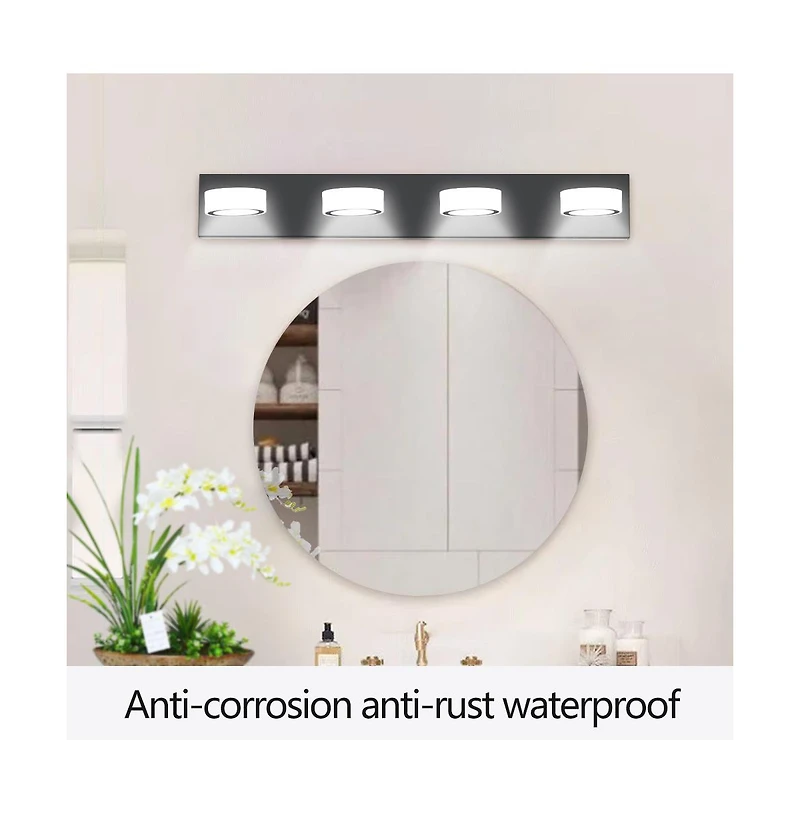 Midola 29" Modern 4-Light Led Vanity Light, Sleek Bathroom Wall Light Fixture for Mirror, Shower, and Bathroom Decor