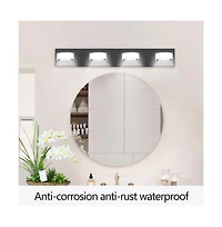 Midola 29" Modern 4-Light Led Vanity Light, Sleek Bathroom Wall Light Fixture for Mirror, Shower, and Bathroom Decor