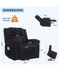 homfan Power Lift Recliner - Heat and Massage, Electric Plush with Padded Seat, Back Armrests, Designed for Elderly