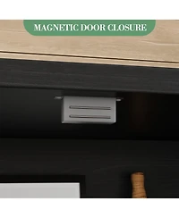 homfan Sideboard Cabinet with 3 Drawers and 2 Doors, Buffet Server with Storage Shelves for Dining Room Kitchen Living Room