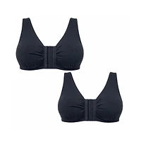 Meadow Women's Ease Cotton Front Closure Bra for Mastectomy 2-Pack