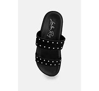 London Rag Women's Stud Embellished Slip On Flats