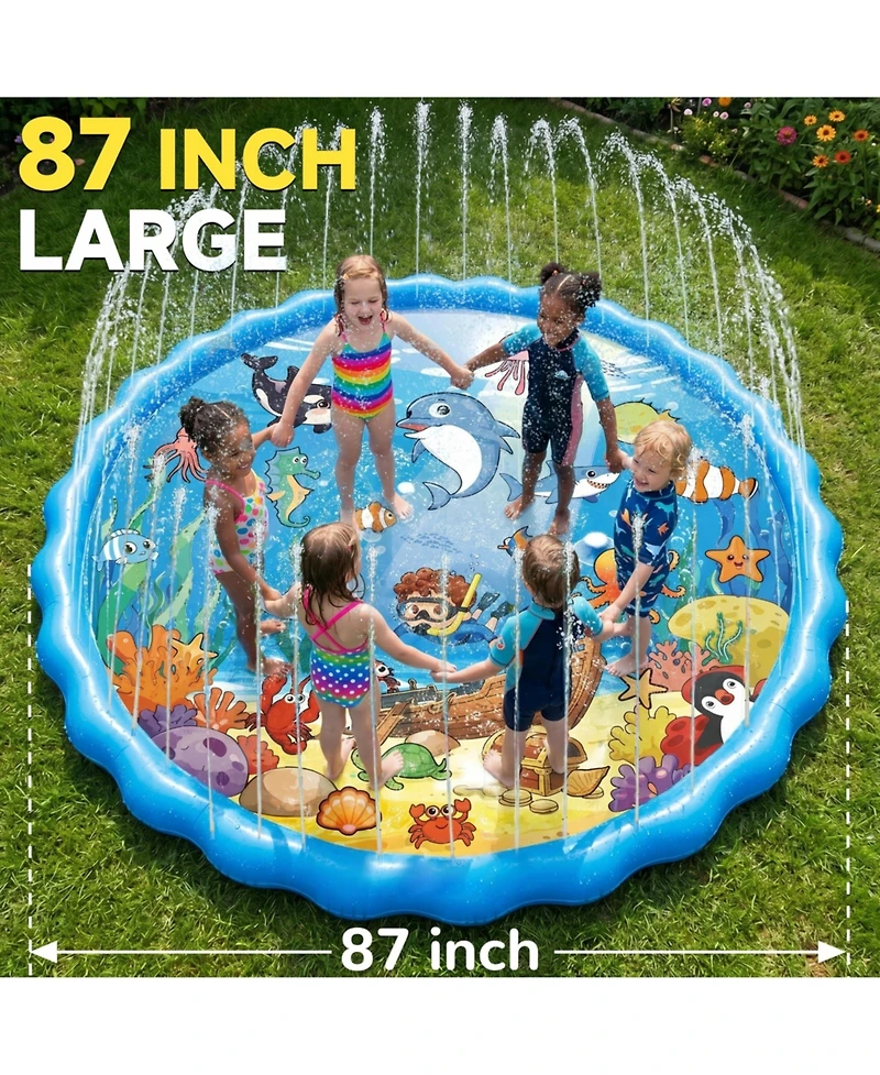 Aofar Splash Pad Sprinkler Wading Pool Outdoor Family Summer