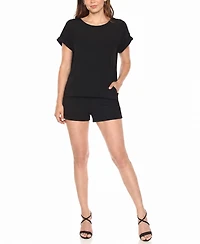 White Mark Women's Dolman Top and Shorts Set