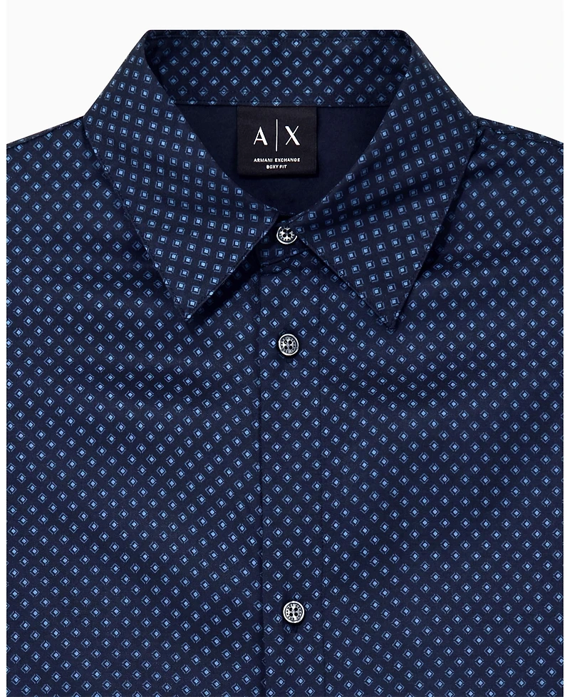 A|X Armani Exchange Men's Viscose All Over Logo Woven Shirt