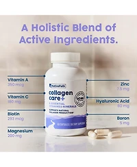 NativePath Collagen Care+, 5 Vitamin Blend with Hyaluronic Acid and Boron that Supports Collagen for Men and Women, 60 Capsules