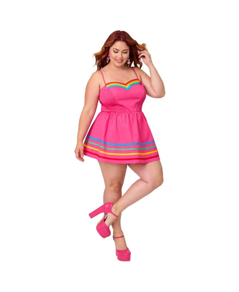 Unique Vintage Plus 1940s Smocked Skirted Romper