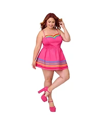 Unique Vintage Plus 1940s Smocked Skirted Romper