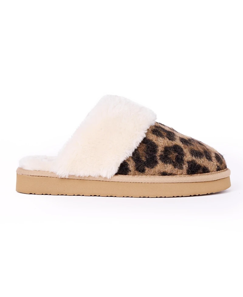 Minnetonka Women's Chesney Patterned Faux Fur Slippers