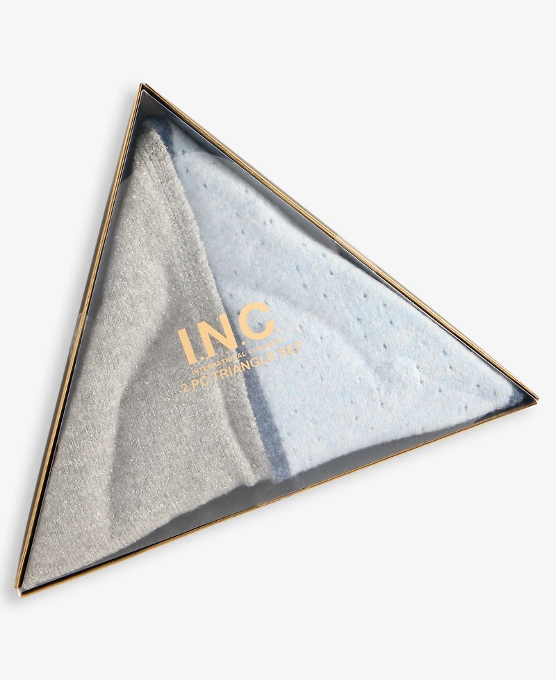 I.n.c. International Concepts Women's Tipped-Edge Sequin Two-Pack Triangle Scarf Gift Set, Macy's Exclusive