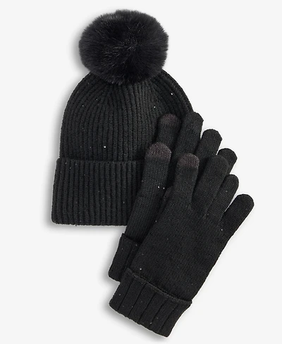 I.n.c. International Concepts Women's Sequin Beanie and Touch Glove Gift Set, Macy's Exclusive