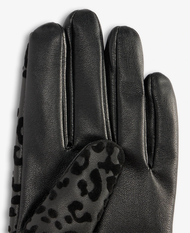 I.n.c. International Concepts Women's Leopard-Print Flocked Gloves, Macy's Exclusive