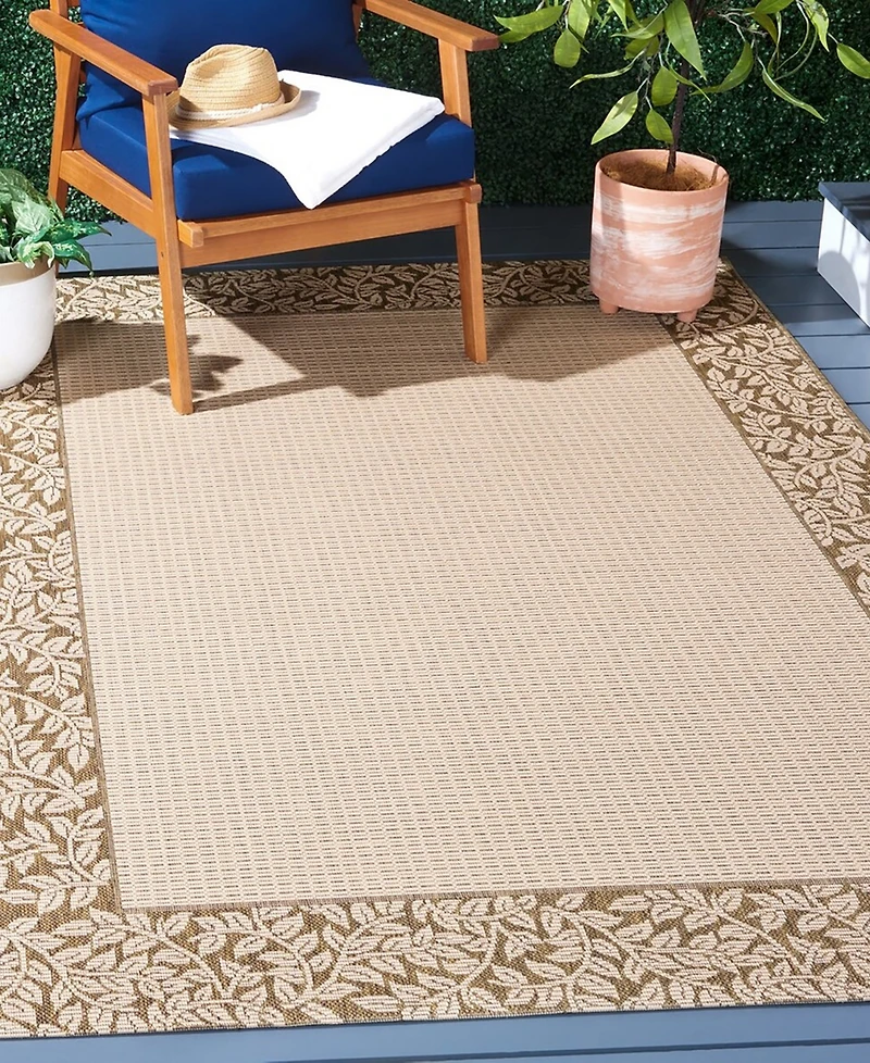 Safavieh Courtyard CY0727 Natural and Brown 5'3" x 7'7" Outdoor Area Rug