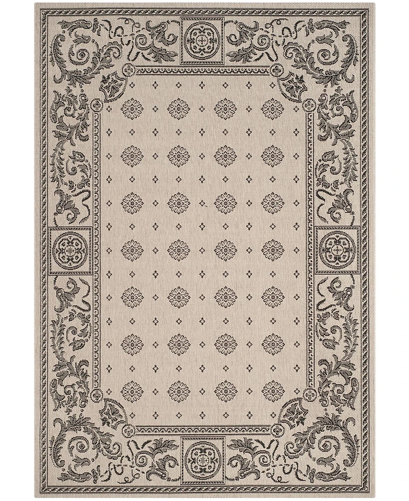 Safavieh Courtyard CY1356 Sand and Black 5'3" x 7'7" Outdoor Area Rug