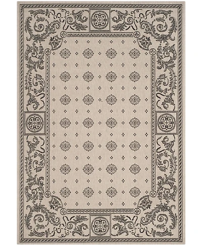 Safavieh Courtyard CY1356 Sand and Black 5'3" x 7'7" Outdoor Area Rug