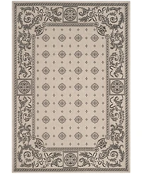 Safavieh Courtyard CY1356 Sand and Black 5'3" x 7'7" Outdoor Area Rug