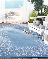 Safavieh Courtyard CY5139 Blue and Beige 8' x 11' Outdoor Area Rug