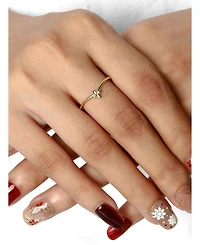 Devata Flower on Chevron Ring 14K Gold