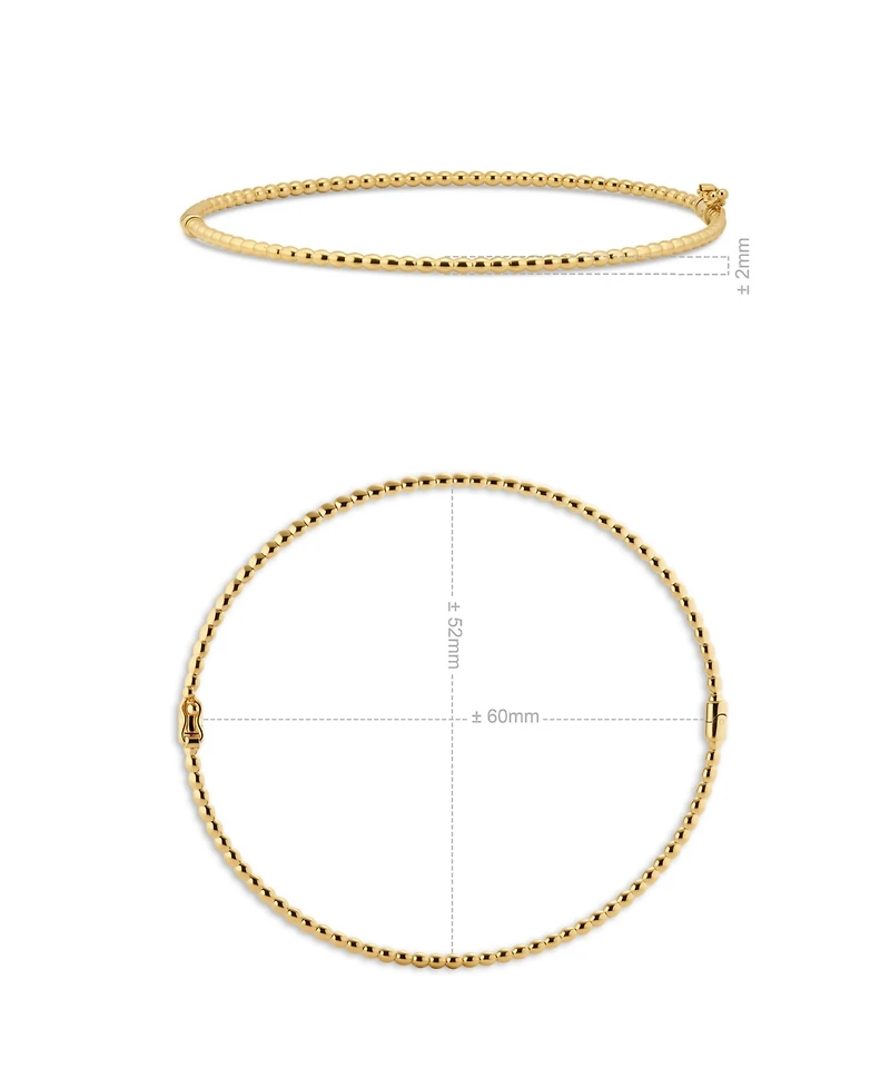 Devata Beaded Ball Bangle Bracelet in 14K Gold, Fits Small to Medium Wrist
