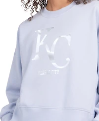 Starter Women's Light Blue Kansas City Royals Pastels Boxy Fleece Sweatshirt