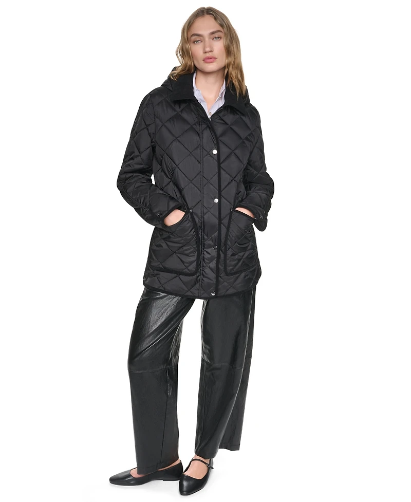 Dkny Women's Quilted Barn Coat
