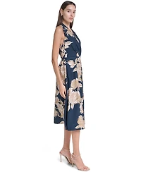 Calvin Klein Women's Floral Halter Neck A-Line Dress