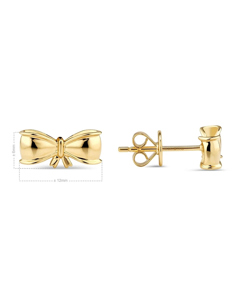 Devata Bow Stud Earrings in 14K Gold