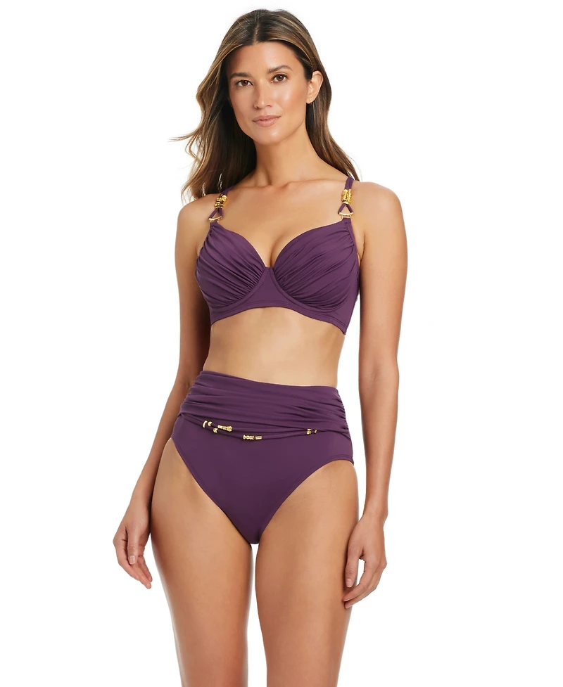 Bleu by Rod Beattie Women's Beaded Strap Underwire Bikini Top