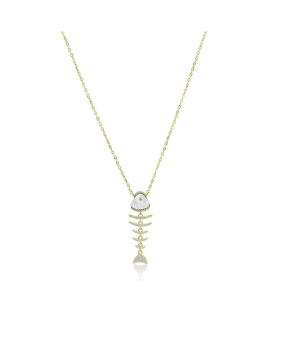 The Lovery Mother of Pearl Fish Necklace 14K Gold-Plated Sterling Silver