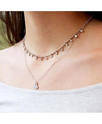 The Lovery Mini Asymmetrical Cz Heart Necklace Sterling Silver