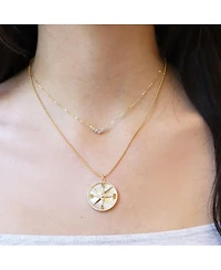 The Lovery Cz Dip Necklace 14K Gold Plated Sterling Silver