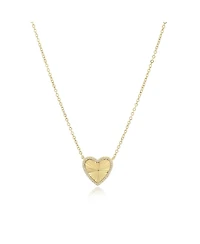 The Lovery Fluted Cz Heart Necklace 14K Gold Plated Sterling Silver