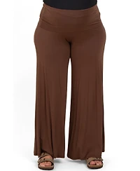 Pinkblush Plus Size Fold Over Waist Wide Leg Lounge Pants