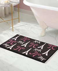 Betsey Johnson Bows In Paris Plush Bath Rug, 20" x 30"